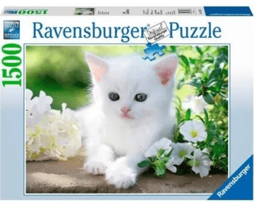 Ravensburger sestavljanka, Bela muca, 1500/1