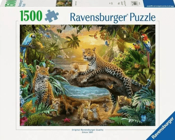 Ravensburger sestavljanka, Leopardova družina v džungli, 1500/1