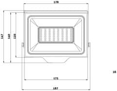 Avide 954028 Reflektor Slim LED SMD 50W CW 6400K 