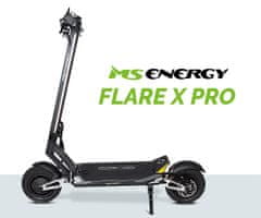 MS ENERGY FLARE X PRO električni skiro, 11", 2x 1200W, 100km, vzmetenje, LCD zaslon, LED osvetlitev, APP, črn (Obsidian Black)