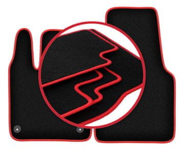 shumee Avtomobilske preproge CARLUX-RED za: Smart Fortwo III kombilimuzina (2014-2020)