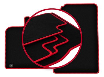 shumee Avtomobilske preproge CARLUX-RED za: Smart ForTwo II kombilimuzina (2007-2014)