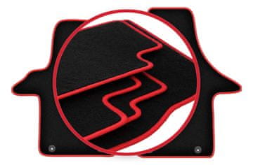 shumee Avtomobilske preproge CARLUX-RED za: Volkswagen Transporter T6 dostavnik (2015-)