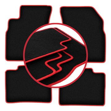 shumee Avtomobilske preproge CARLUX-RED za: Kia Optima I limuzina (2001-2006)