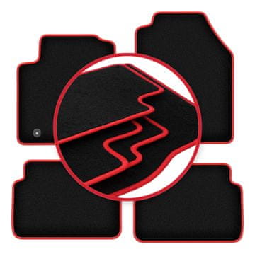 shumee Avtomobilske preproge CARLUX-RED za: Ford Focus MK1 (pred faceliftom) hatchback, limuzina, karavan (1998-2001)