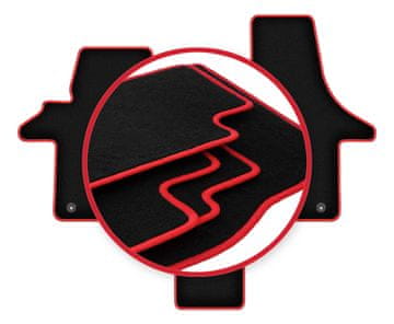 shumee Avtomobilske preproge CARLUX-RED za: VW Transporter T5 Caravelle 2-sedežni (2003-2015)