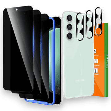 Infostyle Komplet 3x zaščitno steklo "Privacy" + 3x zaščita za kamero za Samsung Galaxy S23 Fe