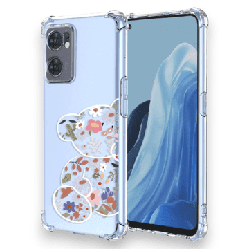 Infostyle Silikonski ovitek "Flower Bear" za Oppo Find X5 Lite 5G Prozorna / TPU silikon