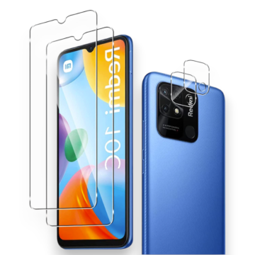 Infostyle Komplet 2 zaščitnih stekel in 3 zaščitna stekla za kamero za Xiaomi Redmi 10C/ Poco C40