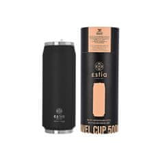 ESTIA HOME ART Estia Midnight Black izolirana potovalna steklenica z nastavkom za pitje, 500ml, črna