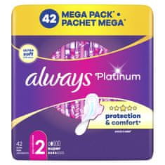 Always Platinum Super higienski vložki, 42 kosov