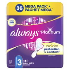 Always Platinum Super Extra higienski vložki, 36 kosov