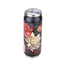 ESTIA HOME ART Estia Midnight Blossom izolirana potovalna steklenica z nastavkom za pitje, 500ml, črna