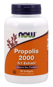 NOW Foods NOW Propolis 2000 5:1 izvleček, 2 grama čebeljega propolisa, 90 mehkih kapsul