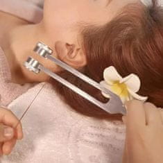 Netscroll Komplet za uglaševanje telesa, uglaševalska vilica 128 Hz s kladivcem, medicinska vilica, pripomoček za zvočno terapijo, spodbuja ravnovesje, sprošča telo, SoundTherapy