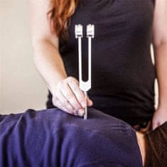 Netscroll Komplet za uglaševanje telesa, uglaševalska vilica 128 Hz s kladivcem, medicinska vilica, pripomoček za zvočno terapijo, spodbuja ravnovesje, sprošča telo, SoundTherapy