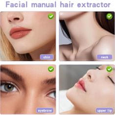 Netscroll Pripomoček za natančno odstranjevanje obraznih dlačic, epilator za hitro in enostavno odstranjevanje obraznih ali telesnih dlak, ManualThread