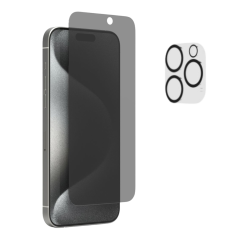 Infostyle Zaščitno steklo privacy + zaščita za kamero za iPhone 15 Pro