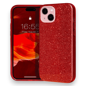 Infostyle Ovitek "MATEPROX Glitter" za iPhone 15 Pro Rdeča / TPU silikon