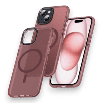 Infostyle Ovitek "Magnetic Translucent" za iPhone 15 Rdeča / PC + TPU silikon