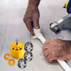 Netscroll Komplet za izdelovanje navojev na PVC ceveh, hitro vrezovanje navojev na plastične cevi, zunanji navojni nastavek za električni vrtalnik (1/2", 3/4", 1"), 3 matice, JamDrill
