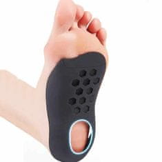 Netscroll Ortopedski vložki za čevlje za ploska stopala, podpora loka za stopala, unisex vložki za udobje in stabilnost, proti bolečinam , črna barva, 4D tehnologija, InsolesFlat, 40/47