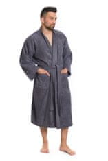 Interkontakt Moški bombažni kopalni plašč model KIMONO 02 Dark Grey L