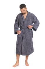 Interkontakt Moški bombažni kopalni plašč model KIMONO 02 Dark Grey L
