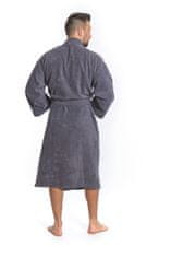 Interkontakt Moški bombažni kopalni plašč model KIMONO 02 Dark Grey L
