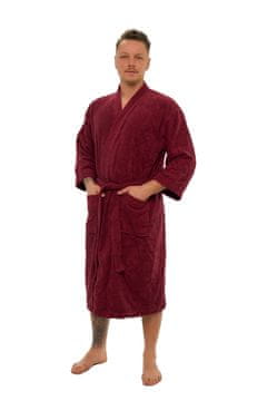 Interkontakt Moški bombažni kopalni plašč model KIMONO 04 Bordeaux S