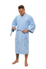 Interkontakt Moški bombažni kopalni plašč model KIMONO 06 Light Blue