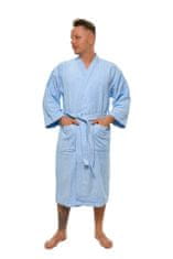 Interkontakt Moški bombažni kopalni plašč model KIMONO 06 Light Blue
