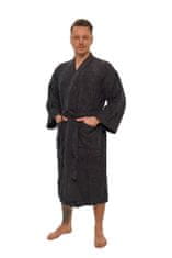 Interkontakt Moški bombažni kopalni plašč model KIMONO 05 Black Chocolate