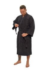 Interkontakt Moški bombažni kopalni plašč model KIMONO 05 Black Chocolate