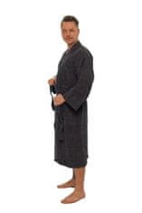 Interkontakt Moški bombažni kopalni plašč model KIMONO 05 Black Chocolate