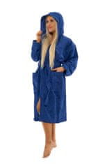 Interkontakt Ženski bombažni kopalni plašč s kapuco 03 Navy Blue