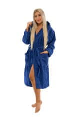 Interkontakt Ženski bombažni kopalni plašč s kapuco 03 Navy Blue