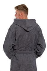Interkontakt Moški bombažni kopalni plašč s kapuco 02 Dark Grey