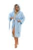 Interkontakt Ženski bombažni kopalni plašč s kapuco 06 Light Blue L