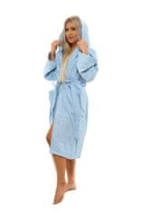 Interkontakt Ženski bombažni kopalni plašč s kapuco 06 Light Blue