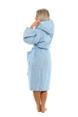 Interkontakt Ženski bombažni kopalni plašč s kapuco 06 Light Blue