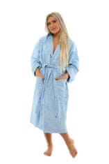 Interkontakt Ženski bombažni kopalni plašč s kapuco 06 Light Blue