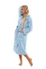 Interkontakt Ženski bombažni kopalni plašč s kapuco 06 Light Blue