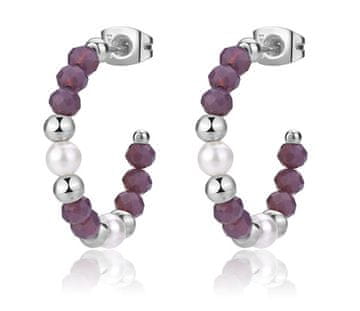 S'Agapõ Jekleni obročki z bleščečimi perlicami SGI21