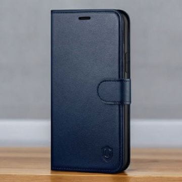 Infostyle Temno modra / Naravno usnje + TPU silikon