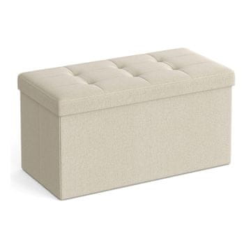 Ljubki dom Tabure s prostorom za shranjevanje OTTOMAN 76x38 cm, smetanast