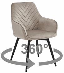Ljubki dom Vrtljivi jedilni stol NANA360 VELVET, bež