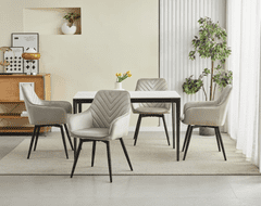 Ljubki dom Vrtljivi jedilni stol NANA360 VELVET, bež