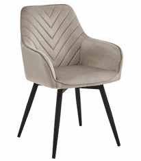 Ljubki dom Vrtljivi jedilni stol NANA360 VELVET, bež