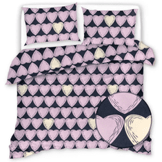 Ljubki dom Posteljnina iz mikrovlaken VIOLET HEARTS svetlo vijolična Dimenzije posteljnine: 2 kom 70 x 80 cm | 160 x 200 cm